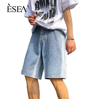 ESEA ผู้ชายกางเกงขาสั้นลำลองแฟชั่นเกาหลีกางเกงขาสั้นผู้ชายไล่ระดับสีสูงถนนแนวโน้มหลวม