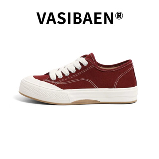 Vasibaen รองเท้าผ้าใบลําลอง พื้นหนา สีแดง แฟชั่นฤดูใบไม้ผลิ และฤดูร้อน สําหรับสตรี 2023