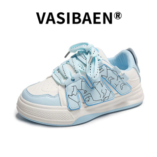 Vasibaen Sakura รองเท้าผ้าใบ แพลตฟอร์ม สีขาว สีชมพู สําหรับผู้หญิง