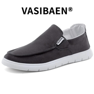 Vasibaen รองเท้าผ้าใบลําลอง แบบสวม ระบายอากาศ สไตล์ปักกิ่งย้อนยุค สําหรับผู้ชาย