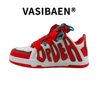 Vasibaen ใหม่ รองเท้ากีฬา ลูกไม้คู่ สีแดง เทรนด์คู่รัก