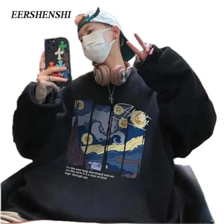 EERSHENSHI เสื้อกันหนาวลําลอง พิมพ์ลายตัวอักษร ทรงหลวม แฟชั่นฤดูใบไม้ผลิ และฤดูใบไม้ร่วง สําหรับผู้ชาย