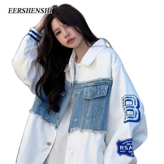 EERSHENSHI เสื้อแจ็กเก็ตลําลอง ทรงหลวม สไตล์ยุโรป และอเมริกา แฟชั่นฤดูใบไม้ผลิ และฤดูใบไม้ร่วง สําหรับผู้ชาย