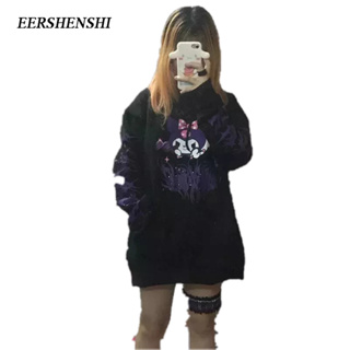 EERSHENSHI เสื้อสเวตเตอร์ผู้ชายฤดูใบไม้ร่วงและฤดูหนาวสไตล์ญี่ปุ่น INS การ์ตูนวินเทจ kulomi พิมพ์เสื้อสเวตเตอร์ลําลองของผู้ชายหลวม
