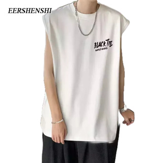 EERSHENSHI เสื้อกั๊กผู้ชายแขนกุดฤดูร้อนกีฬาออกกําลังกายหลวมเสื้อกั๊กลําลอง