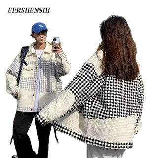 EERSHENSHI เสื้อโค้ทผู้ชาย, ฤดูใบไม้ผลิอินเทรนด์และฤดูใบไม้ร่วงน้ําหอมขนาดเล็ก, เสื้อโค้ทลําลองผู้ชายสําหรับคู่รักไฮสตรีทระดับไฮเอนด์