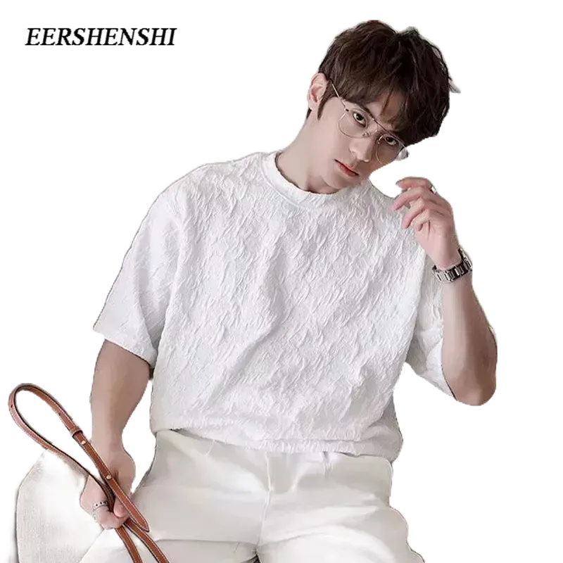 eershenshi-ผู้ชายแขนสั้นฤดูร้อนการออกแบบใหม่ความรู้สึกหล่อ-ins-สไตล์จีนหลวมเสื้อยืดเด็ก