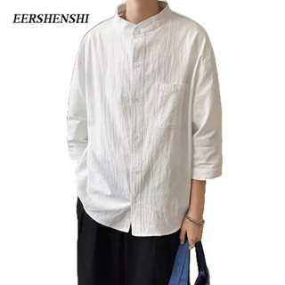 EERSHENSHI เสื้อเชิ้ตผู้ชาย, สไตล์ญี่ปุ่นและเกาหลีสไตล์อินเทรนด์การออกแบบหล่อ, ฤดูร้อนสีทึบเสื้อยอดนิยม