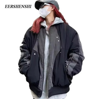 EERSHENSHI แฟชั่นผู้ชายเสื้อโค้ทฤดูใบไม้ผลิฤดูใบไม้ร่วงซิป INS สไตล์สีทึบออกแบบป๊อปสตรีทผู้ชายเสื้อแขนยาว