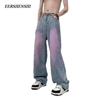 EERSHENSHI กางเกงผู้ชาย, ยีนส์ไล่ระดับสี, โดปามีนแบรนด์แฟชั่นฤดูร้อนของผู้ชาย, สไตล์ยุโรปและอเมริกา, แฟชั่นวินเทจบาง, กางเกงผู้ชายหล่อ