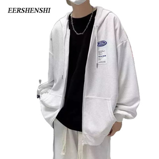 EERSHENSHI เสื้อผู้ชายมีฮู้ดอารมณ์ฤดูใบไม้ร่วงและฤดูหนาวทุกวันแฟชั่นเยาวชนแฟชั่นพิมพ์ใหม่ผู้ชายเสื้อโค้ทบาง