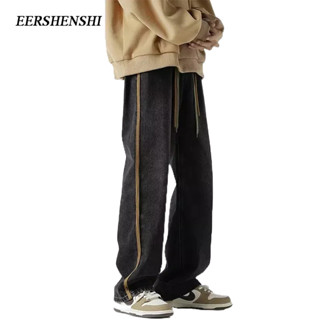 EERSHENSHI กางเกงผู้ชาย, อินเทรนด์สไตล์ยุโรปและอเมริกา, ถนนสูง, ฤดูใบไม้ผลิและฤดูใบไม้ร่วงการออกแบบ, กางเกงยีนส์ลําลองผู้ชายหลวม