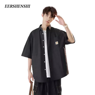 EERSHENSHI เสื้อเชิ้ตผู้ชาย, แฟชั่นวินเทจสไตล์ญี่ปุ่นและเกาหลี, เสื้อเชิ้ตผู้ชายลําลองบาง ๆ ใหม่ฤดูร้อน