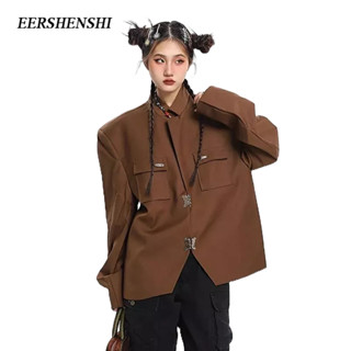 EERSHENSHI เสื้อโค้ทผู้ชายแบรนด์อินเทรนด์ฤดูใบไม้ผลิและฤดูใบไม้ร่วงใหม่สไตล์จีนออกแบบความรู้สึกแฟชั่นแฟชั่นแฟชั่นโลหะปุ่มผีเสื้อเสื้อโค้ทผู้ชาย