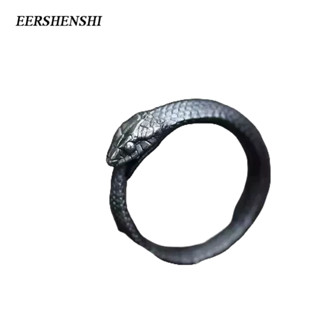 EERSHENSHI เครื่องประดับผู้ชายแหวน Ouroboros, คู่อินเทรนด์, แหวนผู้ชายใหม่ที่ปรับได้