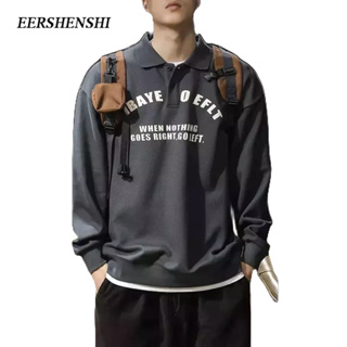 EERSHENSHI เสื้อสเวตเตอร์ผู้ชายแบรนด์อินเทรนด์ฤดูใบไม้ผลิและฤดูใบไม้ร่วงสไตล์ยุโรปและอเมริกาลําลองสไตล์ INS หลวมวรรณกรรมญี่ปุ่นเสื้อสเวตเตอร์ผู้ชาย
