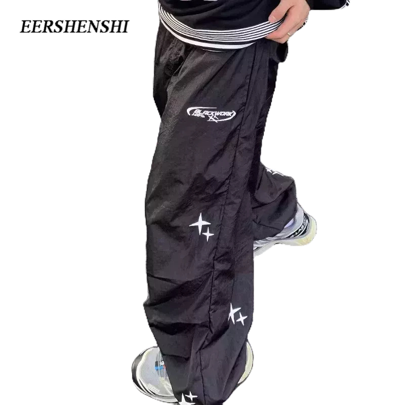 eershenshi-กางเกงขายาวผู้ชาย-เทรนด์แฟชั่น-เทรนด์ลำลอง-กีฬา-เรียบง่าย-อารมณ์หลวม-กางเกงผู้ชายยอดนิยม