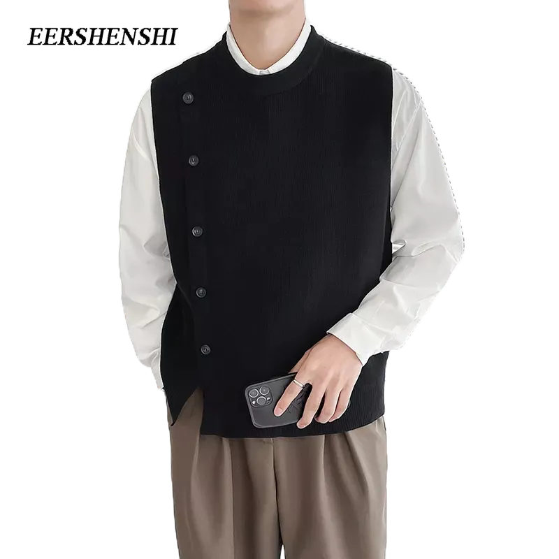 eershenshi-เสื้อกั๊กผู้ชายวินเทจลายแยกแผงแยก-การออกแบบหลวมความรู้สึกซอก-2023-ฤดูใบไม้ผลิใหม่ฤดูใบไม้ร่วงเสื้อกั๊กลําลองของผู้ชาย