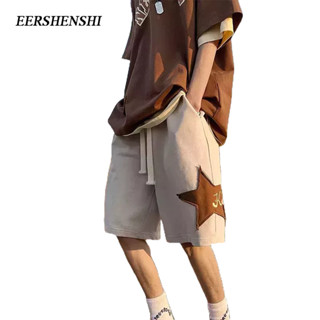 EERSHENSHI กางเกงขาสั้นผู้ชาย พิมพ์ลาย แฟชั่นญี่ปุ่น ยอดนิยม กางเกงขาสั้น ทรงหลวม กีฬา กางเกงขาสั้นลำลอง