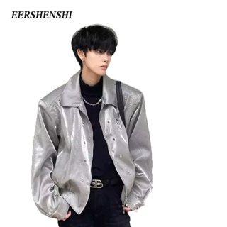 EERSHENSHI เสื้อโค้ทผู้ชายแบรนด์อินเทรนด์การออกแบบแฟชั่นที่เรียบง่ายความรู้สึก 2023 ฤดูใบไม้ร่วงใหม่ทอดถนนเสื้อโค้ทหล่อของผู้ชาย