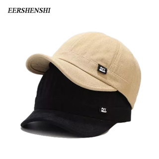 EERSHENSHI หมวกแก๊ปผู้ชาย แถบข้างสั้น แนวลำลอง แนวสปอร์ต แมทช์กับเสื้อผ้าแบรนด์ดัง