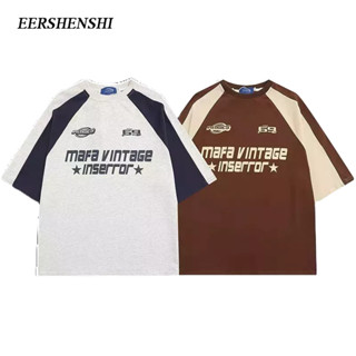 EERSHENSHI เสื้อเชิ้ตแขนสั้นผู้ชาย, แฟชั่นลําลอง, แฟชั่นสําหรับวัยรุ่น, เสื้อคอกลมฤดูร้อนใหม่, เสื้อเชิ้ตแขนสั้นผู้ชาย