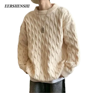 EERSHENSHI เสื้อกันหนาวลําลอง คอกลม ทรงหลวม ระดับไฮเอนด์ แฟชั่นฤดูใบไม้ร่วง และฤดูหนาว สําหรับผู้ชาย