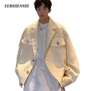 EERSHENSHI เสื้อโค้ทผู้ชาย: ฝรั่งเศสขนาดเล็กสไตล์หอมฤดูใบไม้ผลิและฤดูใบไม้ร่วงเทศกาลรุ่นเกาหลีที่นิยมความรู้สึกระดับไฮเอนด์หล่อแฟชั่นคู่เสื้อโค้ทผู้ชาย