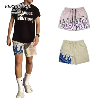 EERSHENSHI กางเกงขาสั้นสำหรับผู้ชายแฟชั่นยอดนิยมฤดูร้อนที่เรียบง่ายเยาวชน INS สไตล์กระบอกตรงพิมพ์กางเกงขาสั้นสำหรับผู้ชาย