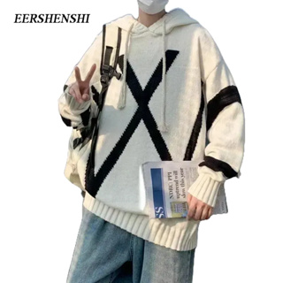EERSHENSHI เสื้อกันหนาว มีฮู้ด พิมพ์ลายตัวอักษร แฟชั่นฤดูใบไม้ผลิ และฤดูใบไม้ร่วง สไตล์ญี่ปุ่น สําหรับผู้ชาย