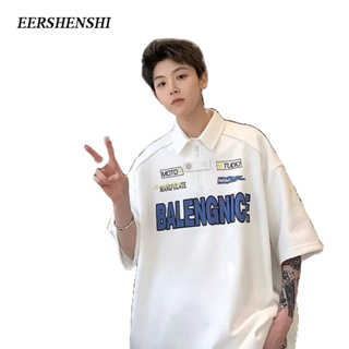 EERSHENSHI เสื้อแขนสั้นผู้ชายพิมพ์ใหม่ยอดนิยม 2023 สไตล์ญี่ปุ่นและเกาหลีสไตล์เยาวชน INS สไตล์แฟชั่นเสื้อโปโลแขนสั้นของผู้ชาย