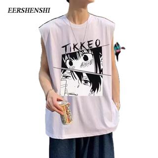 EERSHENSHI เสื้อกั๊กผู้ชายใหม่เฮฟวี่เวทอเนกประสงค์ Ins นักเรียนพิมพ์หลวมแนวโน้มคู่แฟชั่นลำลองคุณภาพสูง