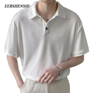 EERSHENSHI แขนสั้นผู้ชายน้ําหนักเบาสไตล์ผู้ใหญ่คอโปโล 2023 ฤดูร้อนบางแบรนด์แฟชั่นรุ่นเกาหลีการออกแบบสีทึบความรู้สึกแขนสั้นของผู้ชาย