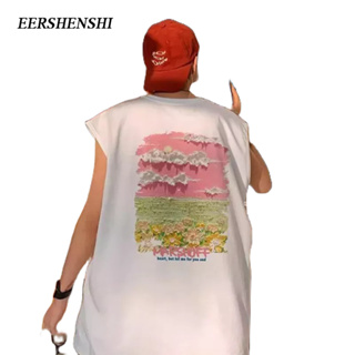 EERSHENSHI เสื้อกั๊กผู้ชายอินเทอร์เน็ตคนดังฤดูร้อนออกแบบความรู้สึกซอกสไตล์ยุโรปและอเมริกาที่นิยมเสื้อกั๊กคู่แขนกุดหลวม