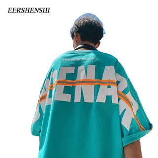 EERSHENSHI เสื้อยืดผู้ชาย, เทรนด์ลําลองฤดูร้อน, เสื้อยืดพิมพ์ลายแฟชั่นหลวม ๆ