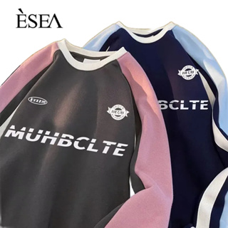 Esea เสื้อกันหนาว คอกลม พิมพ์ลาย สไตล์ยุโรป และอเมริกา สตรีท แฟชั่นฤดูใบไม้ผลิ และฤดูใบไม้ร่วง สําหรับผู้ชาย