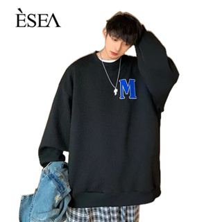 Esea เสื้อกันหนาว คอกลม เรียบง่าย แฟชั่นฤดูใบไม้ร่วง และฤดูหนาว สําหรับผู้ชาย