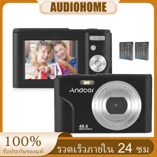 Andoer กล้องดิจิทัล 36MP 1080P หน้าจอ IPS 2.4 นิ้ว ซูม 16x ตั้งเวลาได้เอง หน่วยความจําขยาย 128GB ตรวจจับใบหน้า กันสั่น แบตเตอรี่ในตัว 2 ชิ้น เมาท์ 1/4 HOT 1