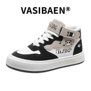 VASIBAEN ใหม่แฟชั่นผู้หญิงเท่สีดำและสีขาวรองเท้าใหม่น่ารักรองเท้าผ้าใบลำลอง