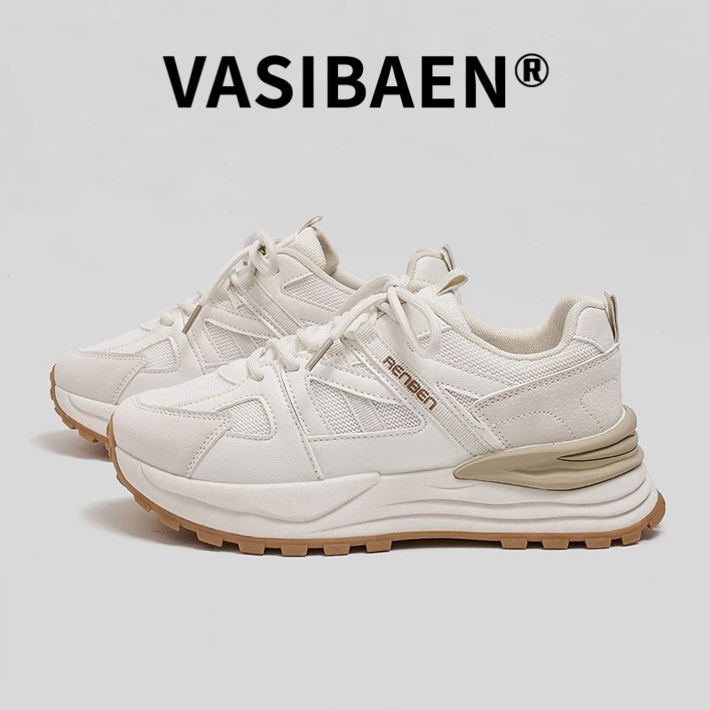 vasibaen-รองเท้าผ้าใบส้นสูงผู้หญิงระบายอากาศสไตล์ใหม่รองเท้าพ่อรองเท้าวิ่ง