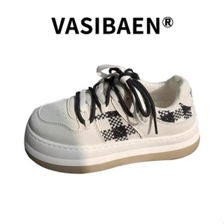 VASIBAEN รองเท้าหัวโตผู้หญิง แบบใหม่ พื้นหนา ใส่สบาย รองเท้านักเรียนแฟชั่น