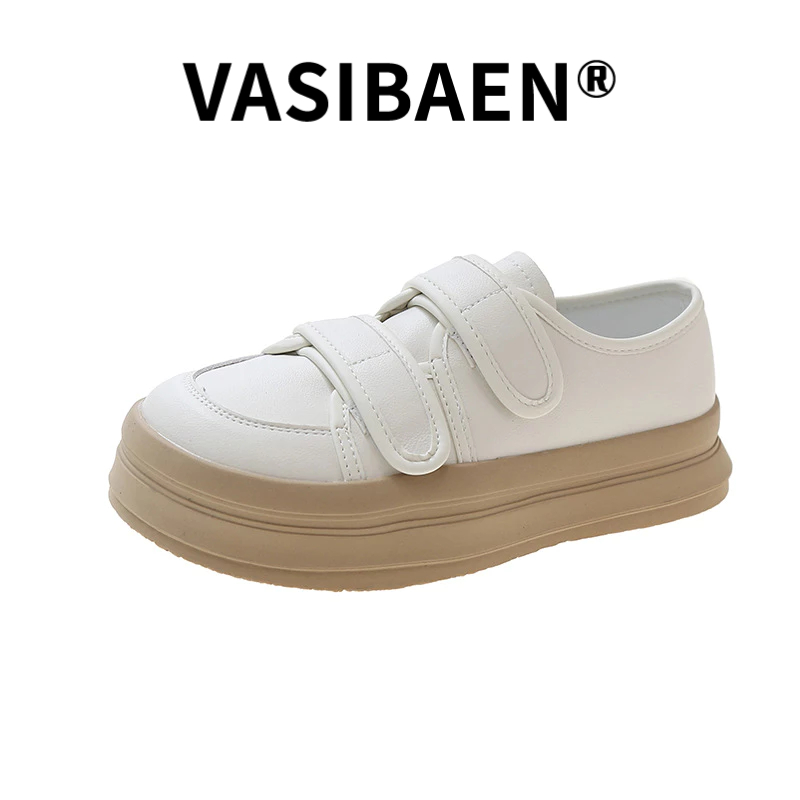 vasibaen-สไตล์แคมปัส-velcro-ก้นหนาลำลองขนมปังรองเท้าสีขาวขนาดเล็กรองเท้าผ้าใบผู้หญิงน่าเกลียดและน่ารัก-รองเท้าผ้าใบลำลอง