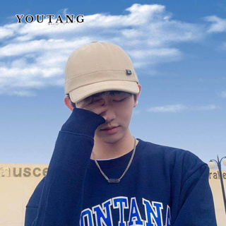 YOUTANG หมวกแก๊ปผู้ชาย แถบข้างสั้น แนวลำลอง แนวสปอร์ต แมทช์กับเสื้อผ้าแบรนด์ดัง