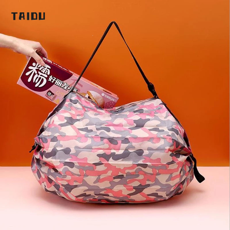 taidu-กระเป๋าช้อปปิ้ง-ทรงโท้ท-ใบยาว-จุของได้เยอะ-แบบพกพา-พับได้