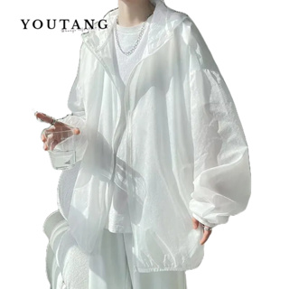 YOUTANG เสื้อโค้ท Trench มาตรฐานแฟชั่นผู้ชายใหม่ญี่ปุ่น languid เรียบง่ายหมวกวัยรุ่นแฟชั่นแนวโน้มฮาราจูกุ