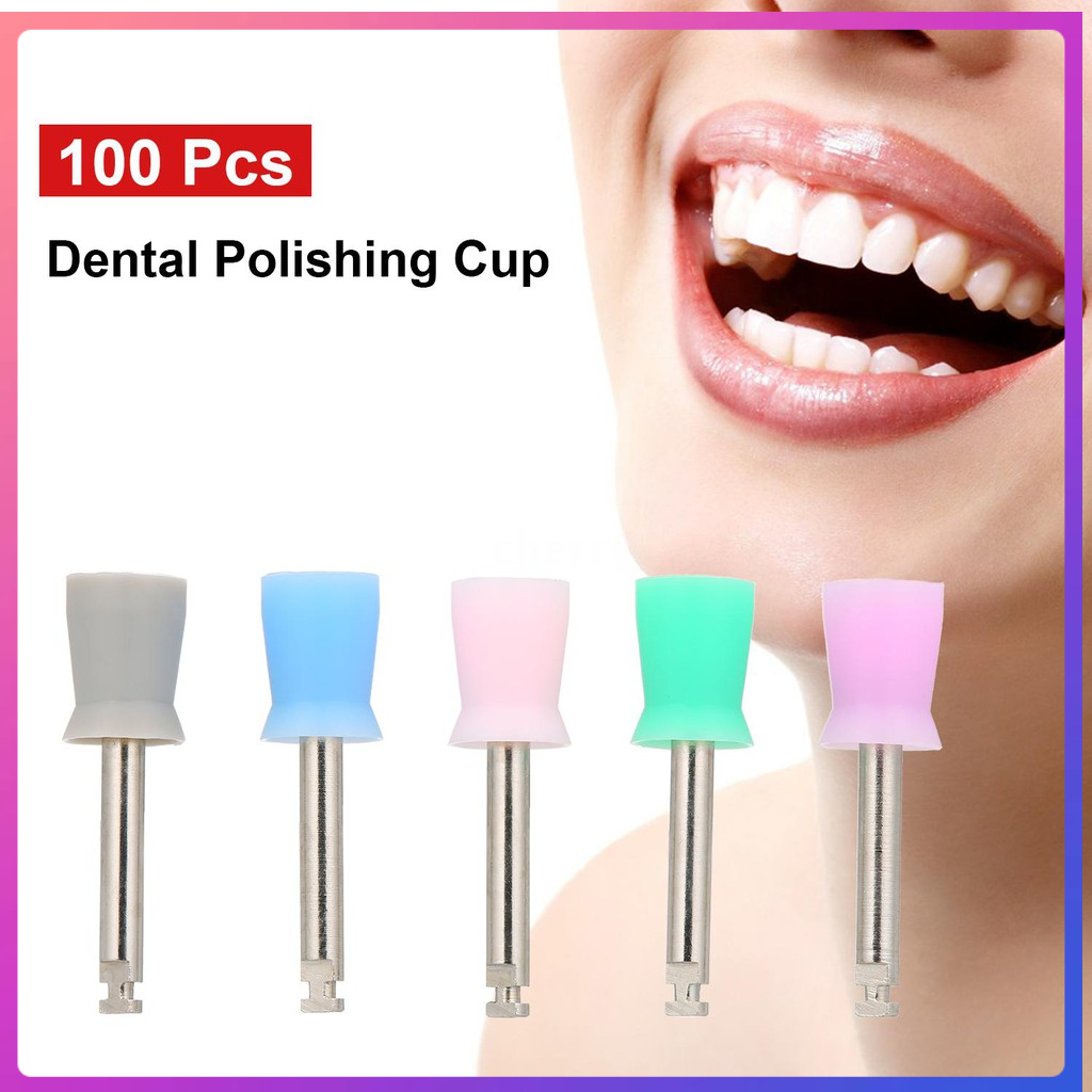 C & R 100 Pcs Dental Polishing Cup Prophy Cup 4bed Polish Cup