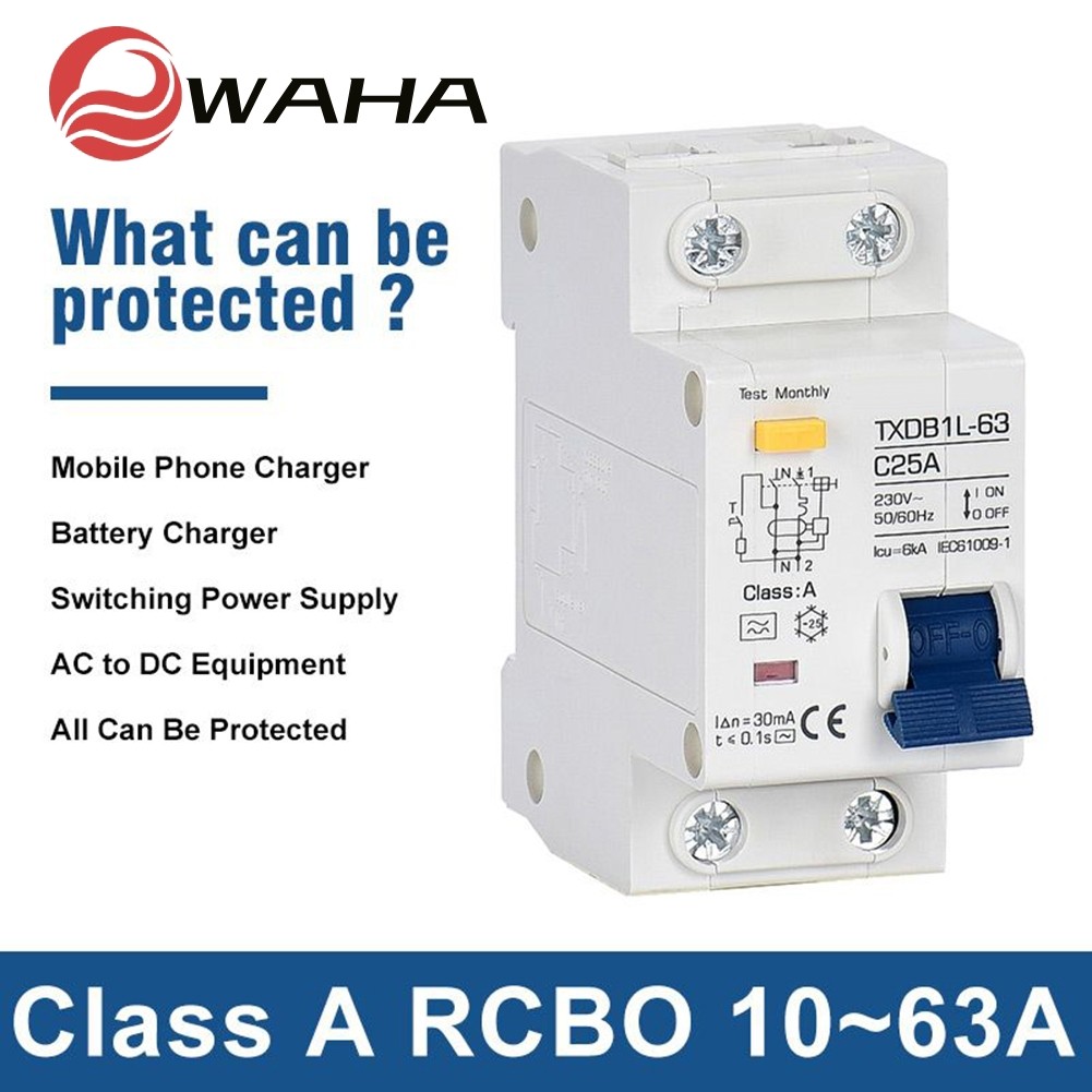 MCB RCCB RCD Type A/AC RCBO DPNL Residual Current Circuit Breaker ...