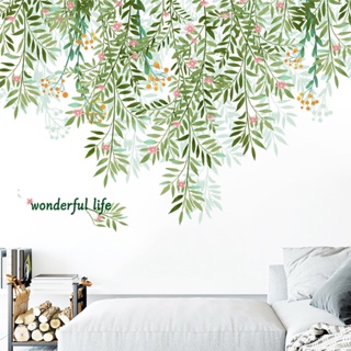 [wuxiang] สติกเกอร์วอลเปเปอร์ ลายกิ่งไม้มรกต สีเขียว สําหรับติดตกแต่งผนังบ้าน ห้องนั่งเล่น ห้องนอน โซฟา ข้างเตียง