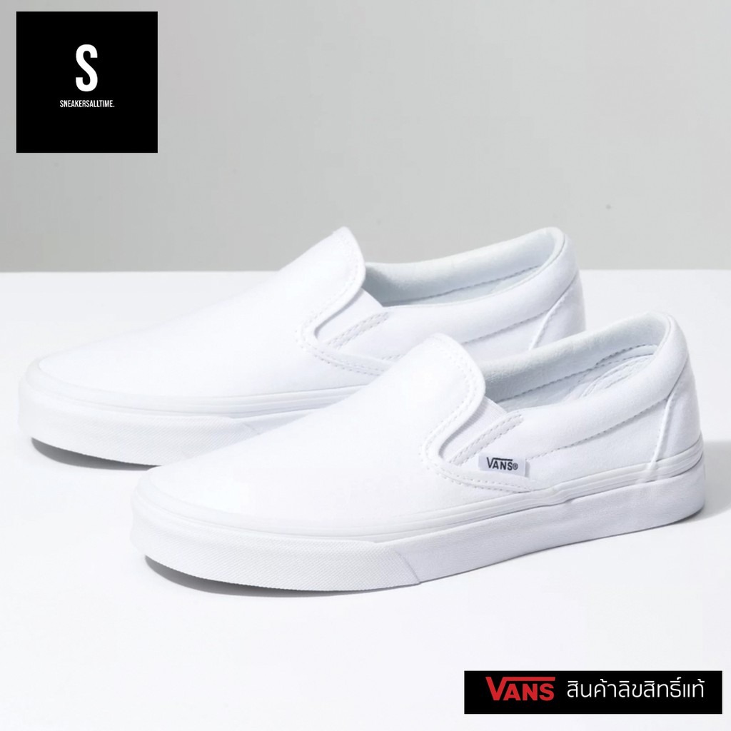 ภาพหน้าปกสินค้าVans Classic Slip-On True White รองเท้าผ้าใบแวนส์ แบบสวม จากร้าน sneakersalltime บน Shopee