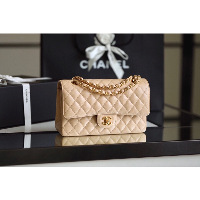 พรี-chanel-classic-flap-25cm-กระเป๋าแฟชั่นกระเป๋าสะพายไหล่แบรนด์เนน-กระเป๋าโซ่หนังแท้